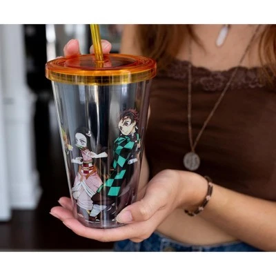Surreal Entertainment Demon Slayer Acrylic Carnival Cup with Lid and Straw | Holds 16 Ounces 4 Surreal Entertainment Demon Slayer Acrylic Carnival Cup with Lid and Straw | Holds 16 Ounces - Image 2
