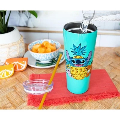 Silver Buffalo Disney Lilo & Stitch Ohana 22oz Stainless Steel Tumbler w/ Straw 6 Silver Buffalo Disney Lilo & Stitch Ohana 22oz Stainless Steel Tumbler w/ Straw - Image 4