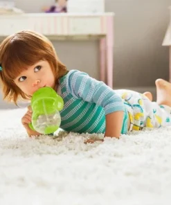 Munchkin Any Angle Click Lock Weighted 2pk Straw Trainer Cup - 7oz Blue/green