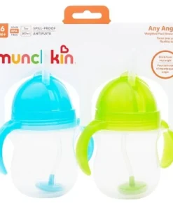 Munchkin Any Angle Click Lock Weighted 2pk Straw Trainer Cup - 7oz Blue/green -Water Bottles Shop unnamed file 1115