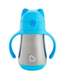 Munchkin Cool Cat Stainless Steel Straw Cup - 8oz Blue -Water Bottles Shop unnamed file 1154