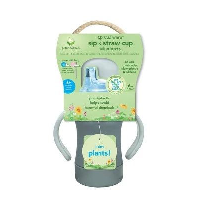 green sprouts Ware Sip & Straw Cup - Gray - 6oz 4 green sprouts Ware Sip & Straw Cup - Gray - 6oz - Image 2