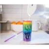 Silver Buffalo Love is Love Rainbow Carnival Cup With Glitter Lid And Straw | Holds 20 Ounces -Water Bottles Shop unnamed file 1231