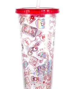 Seven20 Hello Kitty Doodles 22oz Carnival Cup with Straw & Lid