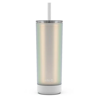 Ello Monterey 24oz Double Wall Plastic Tumbler White Iridescent 6 Ello Monterey 24oz Double Wall Plastic Tumbler White Iridescent - Image 4