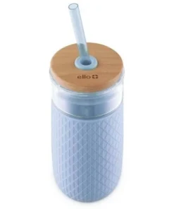 Ello Devon 18oz Glass Tumbler with Lid Purple