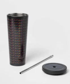 24oz Tumbler with Straw Love is Not a Crime Multicolor - Pride