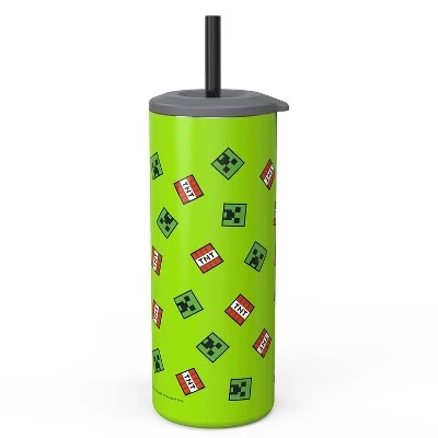 Minecraft 16oz Stainless Steel Double Wall Straw Tumbler - Zak Designs 4 Minecraft 16oz Stainless Steel Double Wall Straw Tumbler - Zak Designs - Image 2