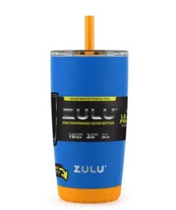 Zulu Tempo 12oz Stainless Steel Kids Tumbler with Straw Blue