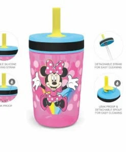 Zak Designs Disney 15 ounce Plastic Tumbler with Lid and Straw, Minnie Mouse, 2-piece set -Water Bottles Shop unnamed file 1397