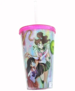 Just Funky Sailor Moon Cast Holographic Foil 16oz Carnival Cup w/ Straw & Lid