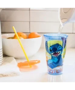 Silver Buffalo Disney Lilo & Stitch Carnival Cup With Ice Cubes | Holds 16 Ounces