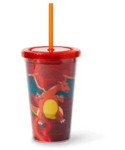 Pokemon Just Funky Pokémon Charizard Lenticular Plastic Tumbler Cup Lid & Straw | Holds 16 Ounces