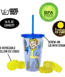 Just Funky Fallout Vault Boy 16oz Carnival Cup w/ Ice Cubes -Water Bottles Shop unnamed file 1522