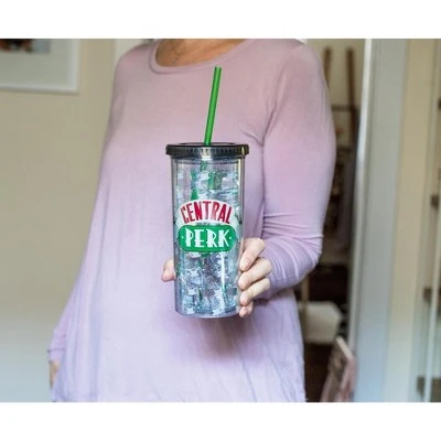 Silver Buffalo Friends Central Perk Cold Cup with Lid and Straw | Holds 20 Ounces 4 Silver Buffalo Friends Central Perk Cold Cup with Lid and Straw | Holds 20 Ounces - Image 2