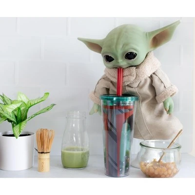 Silver Buffalo Star Wars Boba Fett Plastic Carnival Cup with Lid and Straw | 24 Ounces 6 Silver Buffalo Star Wars Boba Fett Plastic Carnival Cup with Lid and Straw | 24 Ounces - Image 4