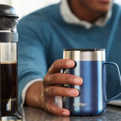 Contigo 14oz Stainless Steel Vacuum-Insulated Mug with Handle Salt 10 Contigo 14oz Stainless Steel Vacuum-Insulated Mug with Handle Salt - Image 8