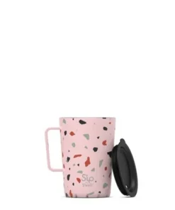 S'ip by S'well 15oz Stainless Steel Takeaway Mug Pink Terazzo