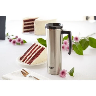Thermos 16 oz Sipp Insulated Stainless Steel Travel Mug w/ Handle - Silver/Black 6 Thermos 16 oz Sipp Insulated Stainless Steel Travel Mug w/ Handle - Silver/Black - Image 4