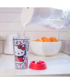 Silver Buffalo Hello Kitty All-Over Faces 16oz Double Wall Plastic Travel Mug -Water Bottles Shop unnamed file 2223