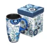 Evergreen Shades of Indigo Ceramic Latte Travel Cup w/Gift Box , 17 oz. -Water Bottles Shop unnamed file 2268