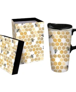 Evergreen Ceramic Travel Cup w/box, 17 OZ., Happy to bee home -Water Bottles Shop unnamed file 2312