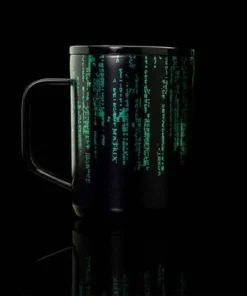 Corkcicle 16 Ounce The Matrix Binary Code Stainless Steel Triple Insulated Coffee Mug with Clear Sliding Lid and Non Slip Silicone Bottom -Water Bottles Shop unnamed file 2459