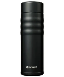 Kyocera Jet Black Stainless Steel 17 Ounce Twist Top Insulated Travel Mug