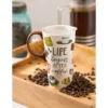 Evergreen Ceramic Travel Cup, 17 OZ.,w/box and Tritan Lid, Life Begins After Coffee
