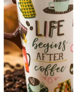 Evergreen Ceramic Travel Cup, 17 OZ.,w/box and Tritan Lid, Life Begins After Coffee -Water Bottles Shop unnamed file 2552