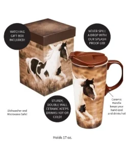 Evergreen Realistic Horse Ceramic Perfect Cup 17oz. 11 Evergreen Realistic Horse Ceramic Perfect Cup 17oz. -Water Bottles Shop unnamed file 2557