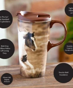 Evergreen Realistic Horse Ceramic Perfect Cup 17oz. 12 Evergreen Realistic Horse Ceramic Perfect Cup 17oz. -Water Bottles Shop unnamed file 2558