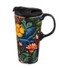 Evergreen Ceramic Travel Cup, 17 OZ. ,w/box, Folky Fun -Water Bottles Shop unnamed file 2582