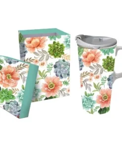 Evergreen Ceramic Travel Cup w/box, 17 OZ., Fresh Succulents -Water Bottles Shop unnamed file 2619