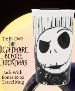 The Nightmare Before Christmas Silver Buffalo Nightmare Before Christmas Jack with Bones 10oz Ceramic Travel Mug