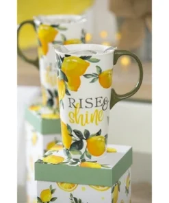 Evergreen Flag Ceramic Travel Cup, 17 OZ. ,w/box and Tritan Lid, Lemon Drop Collection -Water Bottles Shop unnamed file 2641