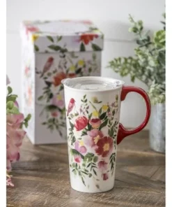 Evergreen Flag Ceramic Travel Cup, 17 OZ. ,w/box and Tritan Lid, Happy Life -Water Bottles Shop unnamed file 2650