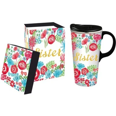 Evergreen Sister Ceramic Travel Coffee Mug, 17 ounces 3 Evergreen Sister Ceramic Travel Coffee Mug, 17 ounces