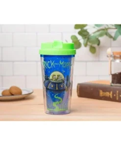 Silver Buffalo Rick and Morty Spaceship Googus 16-Ounce Double Wall Plastic Travel Mug -Water Bottles Shop unnamed file 2687