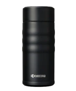 Kyocera Jet Black Stainless Steel 12 Ounce Twist Top Insulated Travel Mug