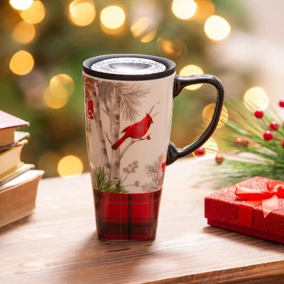 Evergreen Ceramic FLOMO 360 Travel Cup, 17 oz., Christmas Cadence 3 Evergreen Ceramic FLOMO 360 Travel Cup, 17 oz., Christmas Cadence