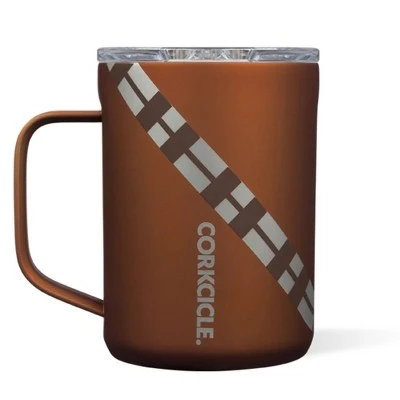 Corkcicle 16 Ounce Coffee Mug Triple Insulated Stainless Steel Cup with Lid and Silicone Bottom for Hot Drinks, Chewbacca 3 Corkcicle 16 Ounce Coffee Mug Triple Insulated Stainless Steel Cup with Lid and Silicone Bottom for Hot Drinks, Chewbacca