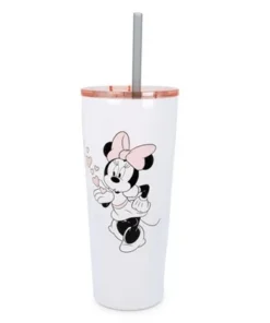 Mickey Mouse & Friends Silver Buffalo Disney Minnie & Mickey Kiss Hearts Stainless Steel Tumbler | Holds 22 Ounces