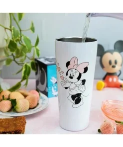 Mickey Mouse & Friends Silver Buffalo Disney Minnie & Mickey Kiss Hearts Stainless Steel Tumbler | Holds 22 Ounces -Water Bottles Shop unnamed file 322