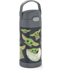 Thermos 12oz FUNtainer Water Bottle with Bail Handle - Gray Baby Yoda