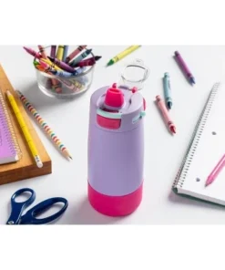 Ello 12oz Stainless Steel Colby Kids' Water Bottle Coral Orange