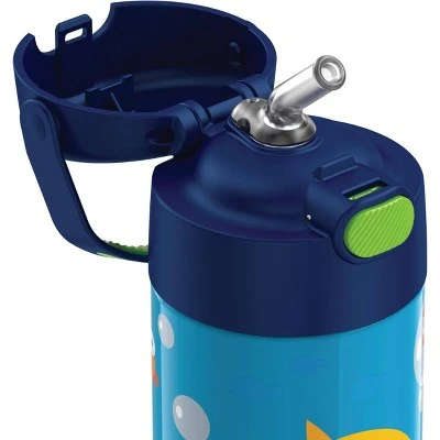 Nickelodeon Thermos 12oz FUNtainer Water Bottle with Bail Handle - Navy Baby Shark 6 Nickelodeon Thermos 12oz FUNtainer Water Bottle with Bail Handle - Navy Baby Shark - Image 4