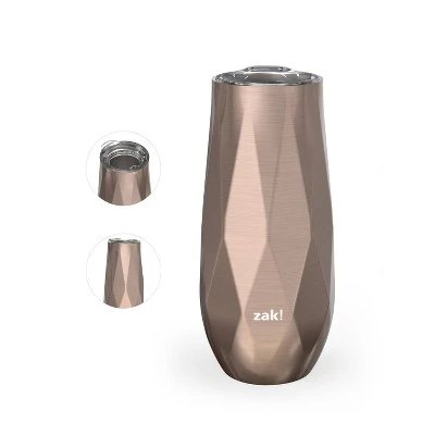 Zak Designs 9oz Fractal Double Wall Stainless Steel Flute Tumbler - Rose Gold 6 Zak Designs 9oz Fractal Double Wall Stainless Steel Flute Tumbler - Rose Gold - Image 4