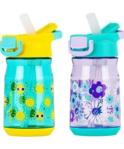 Reduce 14oz 2pk Plastic Hydrate Tritan Water Bottles Sun's Out And Purple Flowers