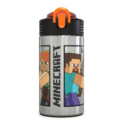 Zak Designs Kids Stainless Steel 15 oz. Durable Water Bottle Spout Cover Push Action Lid BPA-Free 10 Zak Designs Kids Stainless Steel 15 oz. Durable Water Bottle Spout Cover Push Action Lid BPA-Free - Image 8